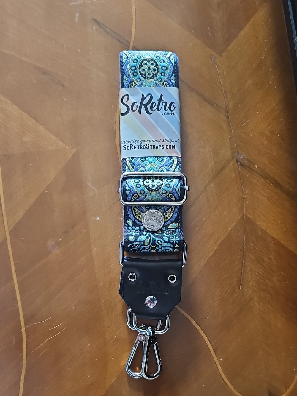SoRetro Blue Paisley Bag Strap - Handmade
